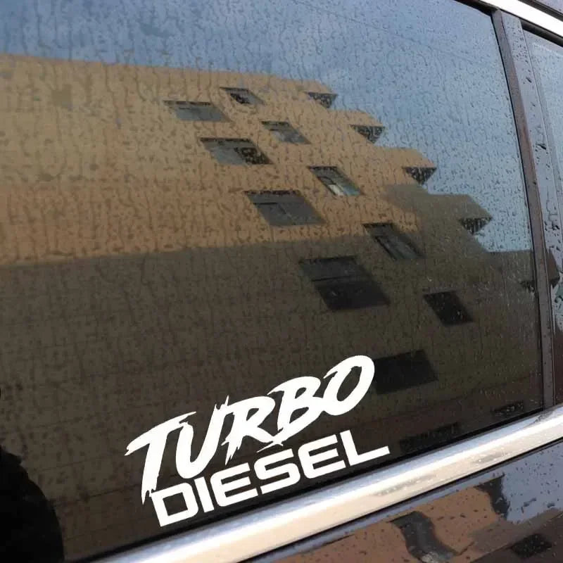 Turbo Diesel Sticker Decal Funny Boosted Vinyl Black Silver