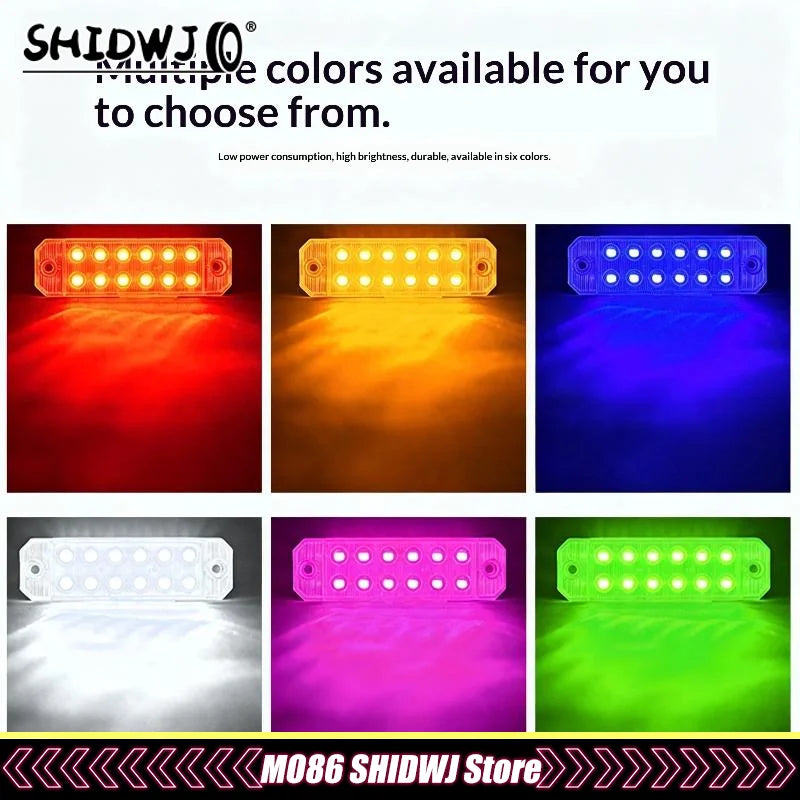 12-35v Truck Side Marker Double Row 12 Smd Strobe