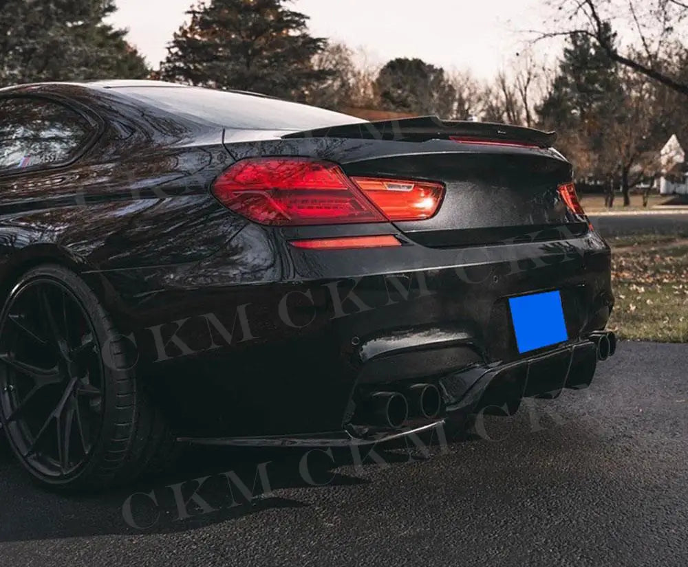 For BMW 6 Series F06 F12 Dry Carbon Fiber Rear Bumper Lip