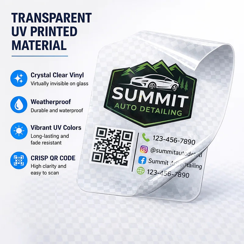 For Storefront Glass Door Vehicle Window Custom Uv Printed Qr