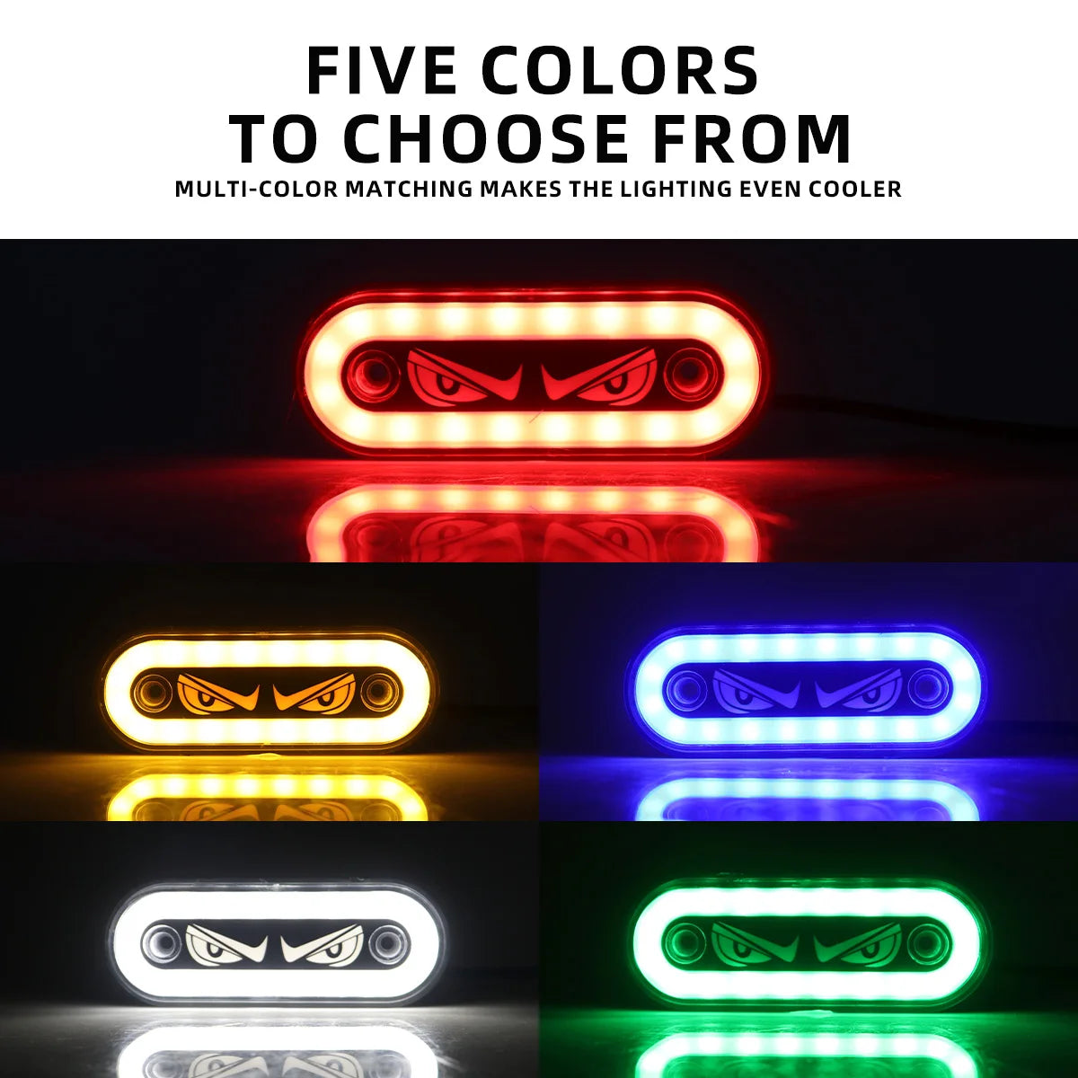 For Trailers Construction Vehicle Utv 4PCS Demon Eye 12-24v