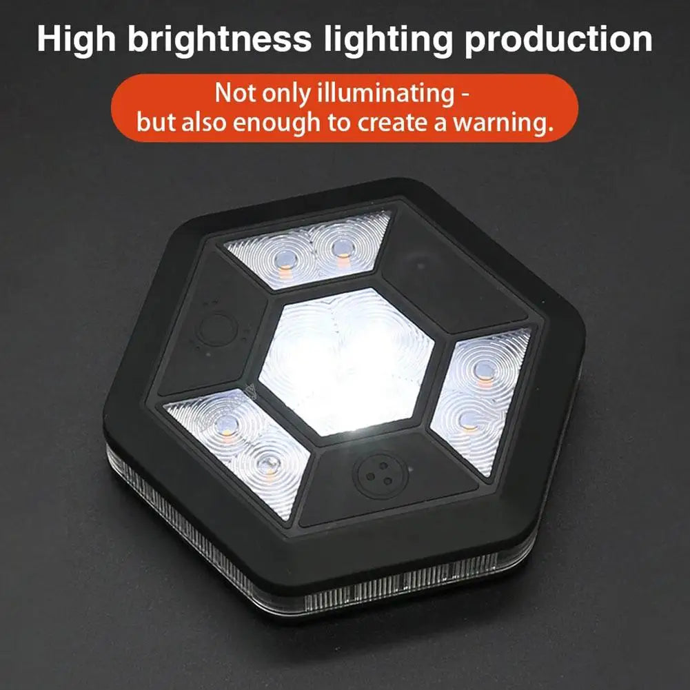 Rotating Magnetic Warning Flashing Rechargeable Yellow White