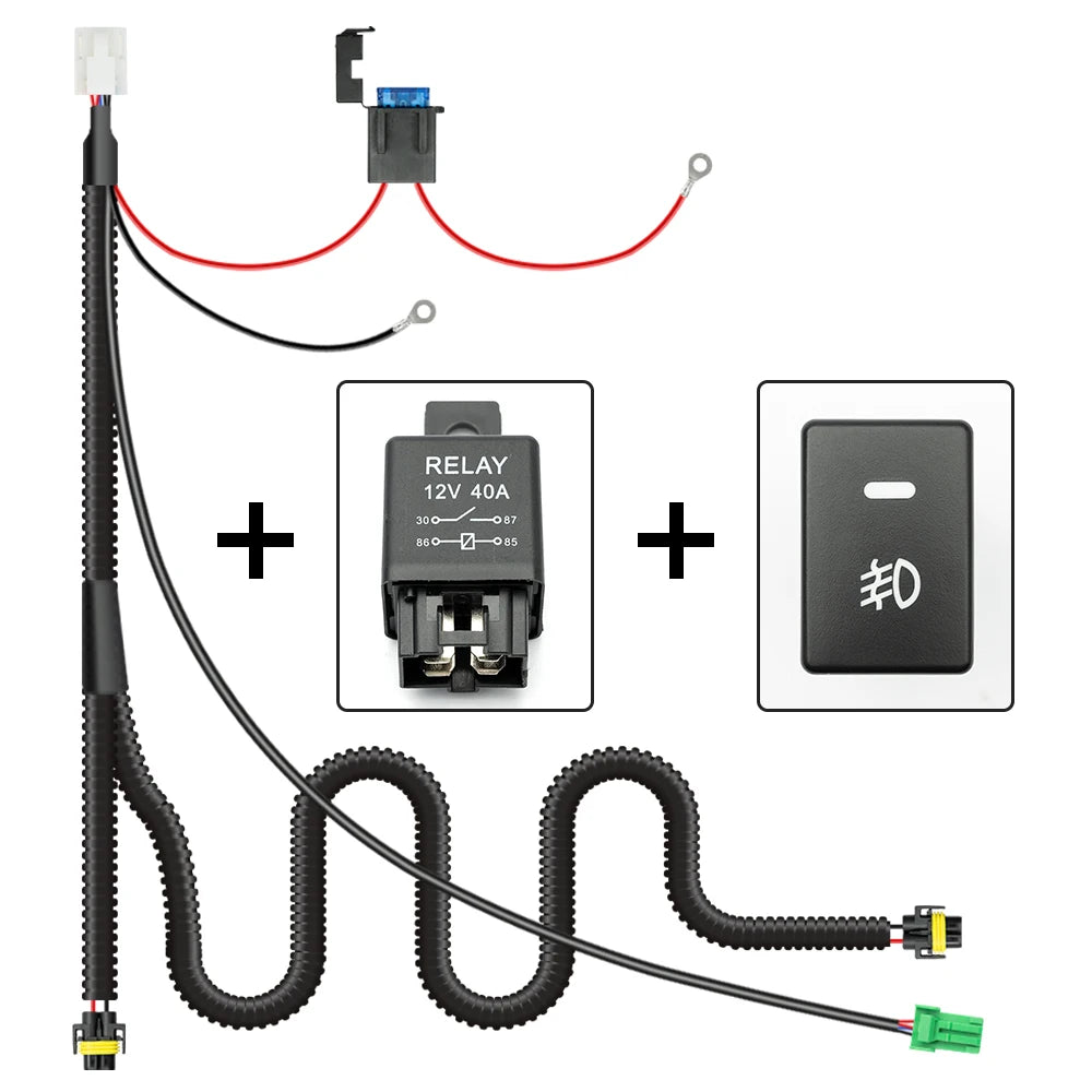 For Honda Civic Jazz CR-V HR-V H8 H11 12V 40A Fog Wiring Harness