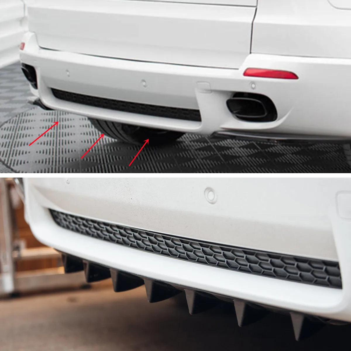 For BMW X5 E70 Lci 2007-2013 Fins Rear Bumper Splitter Lip M