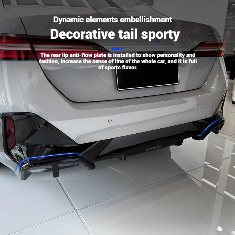 For BMW 5 Series I5 G60 Pair Bright Black Rear Bumper Protector