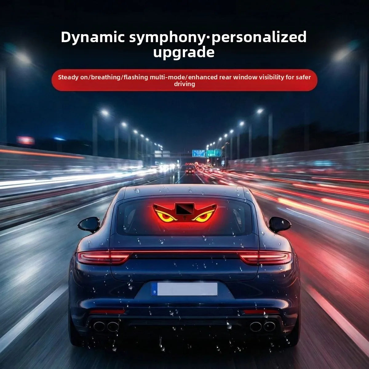 solar-powered Evil Eye Rear Window anti-rear-end Collision