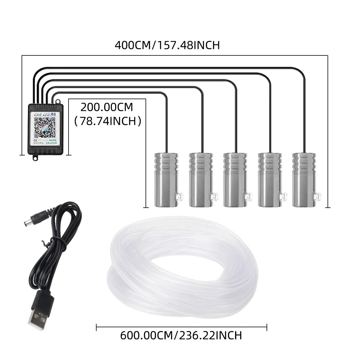 6IN1 Interior fiber-optic Ambient Atmosphere Strip APP Control