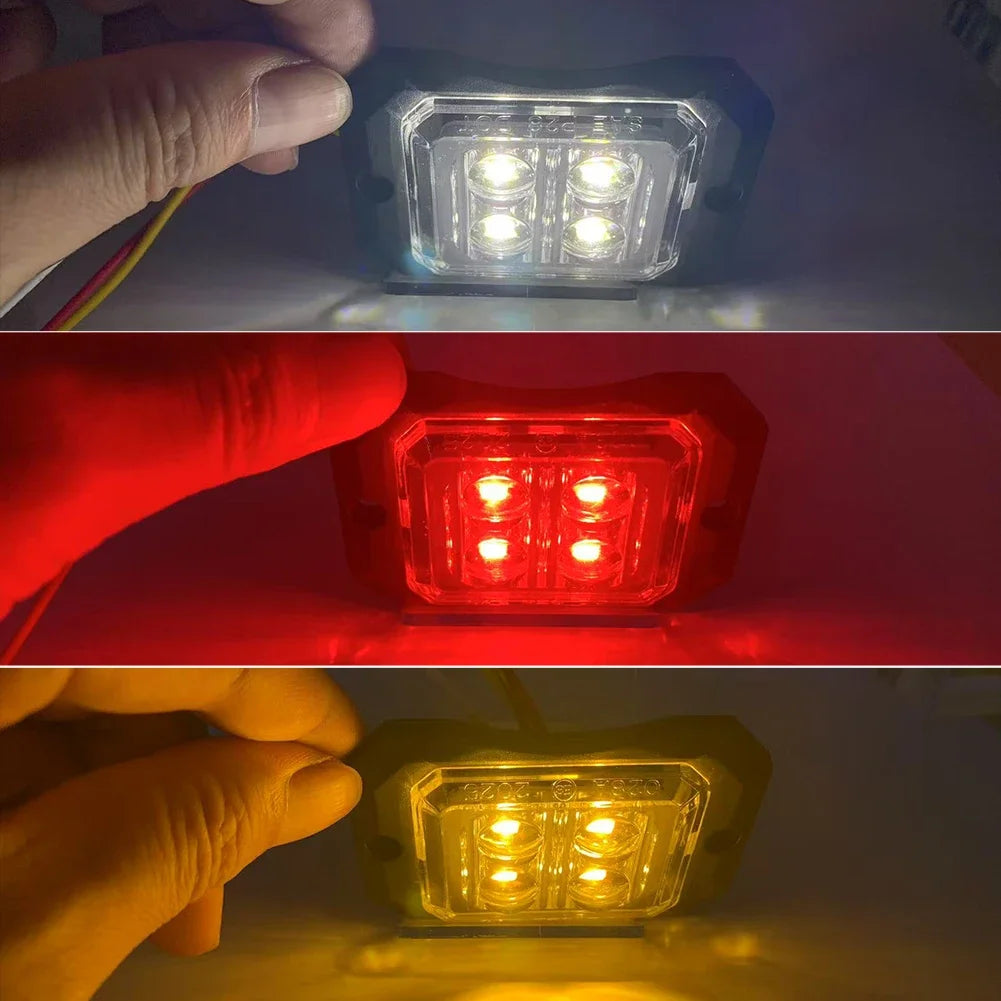 12 Truck Side Marker Strobe Flash Warning 12-24v Waterproof