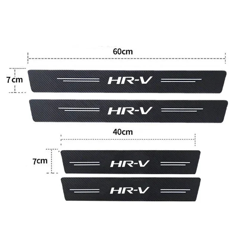 For Honda Hrv HR-V Carbon Fiber Door Threshold Scuff Plate