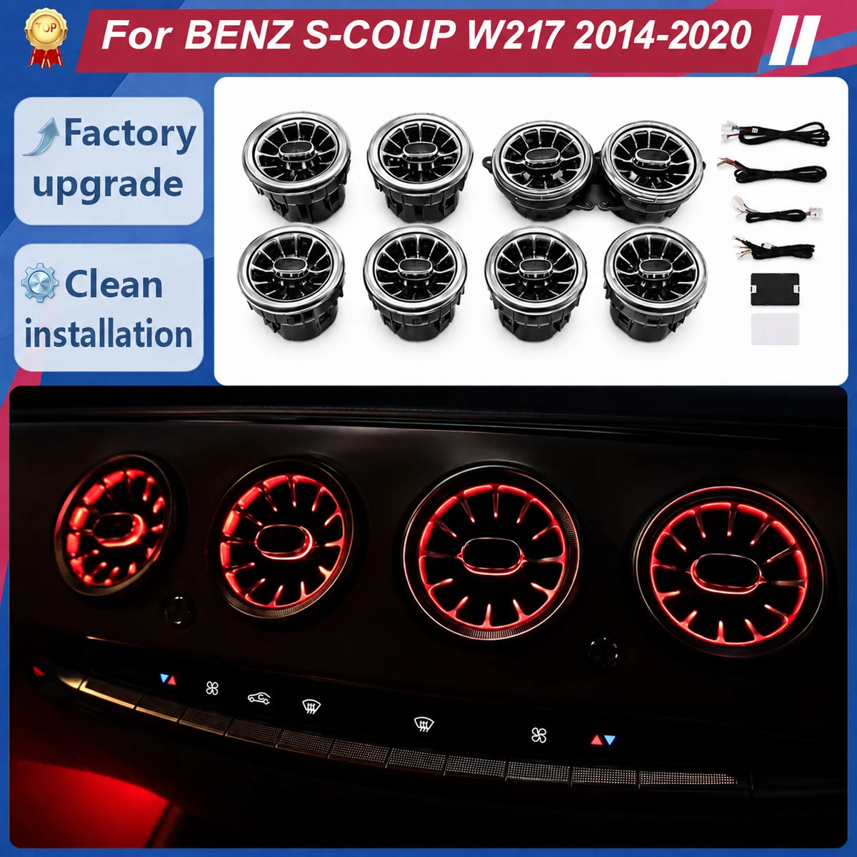 For Mercedes-Benz S-Class Coupe C217 2014-2020 Front Rear A C