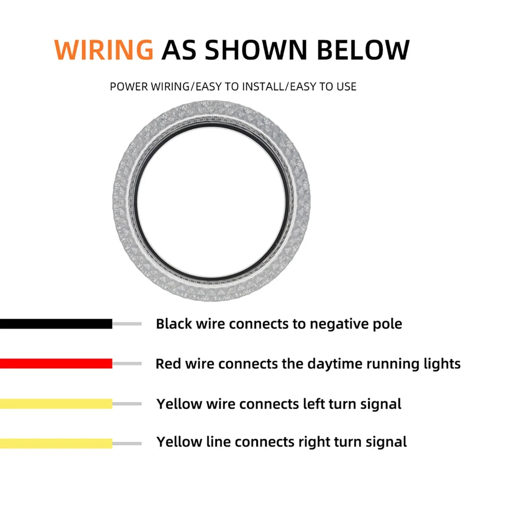 APP Controlled In RGB Symphony Angel Eyes Ring Daytime