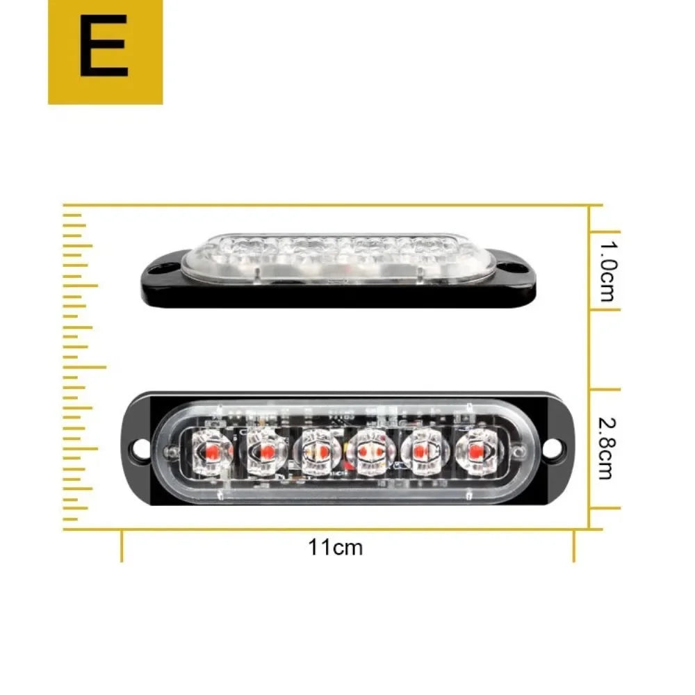 Strobe Warning 12V 24V Grille Flashing Bar Beacon Amber
