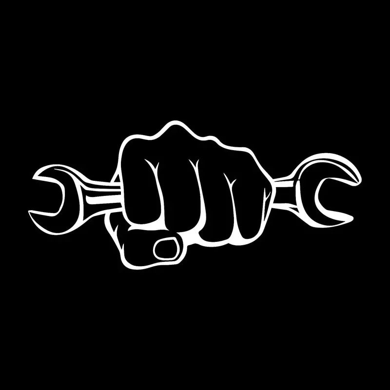 Sticker Vinyl Mechanic Holding A Wrench 3D On Funny