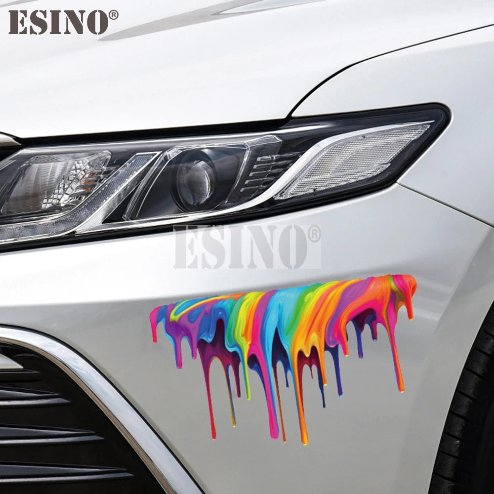 Creative Colorful Rainbow Fluid Paint Pvc Adhesive Decal