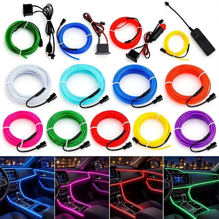 1-5m Multicolor Strip Flexibleneon El Wire Interior Ambient Party