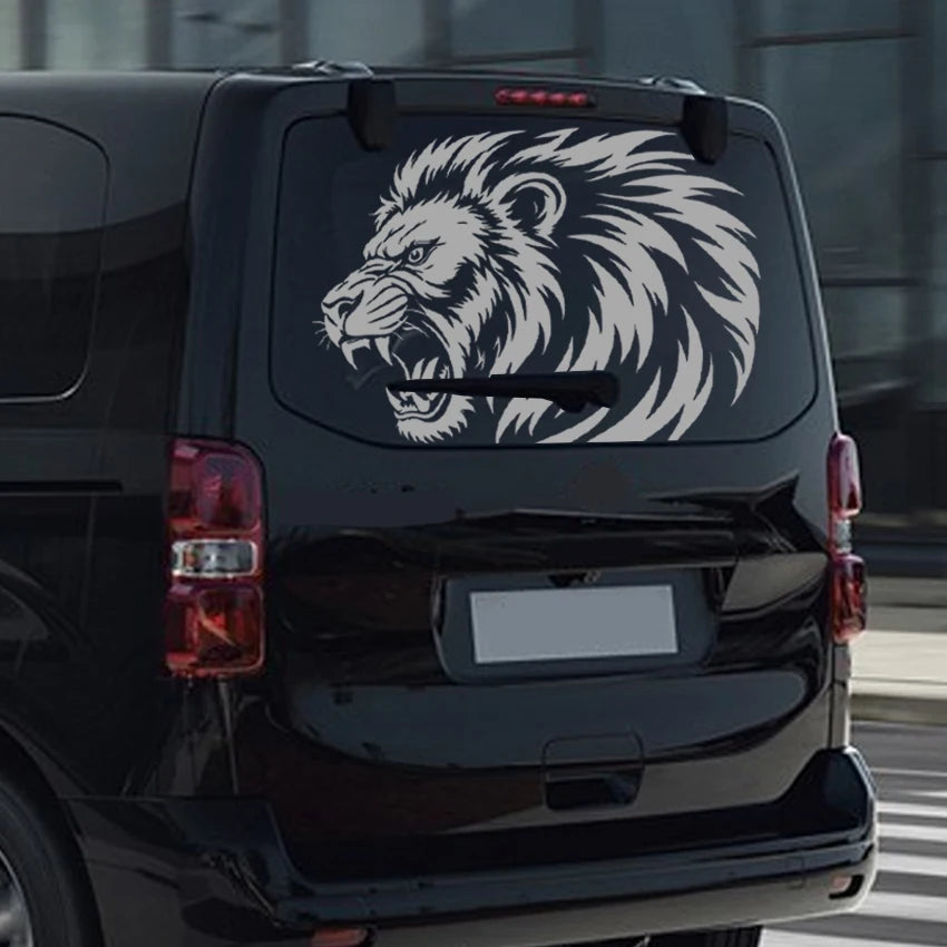Roaring Lion Head Vinyl Window Sticker 50x75cm Waterproof Van
