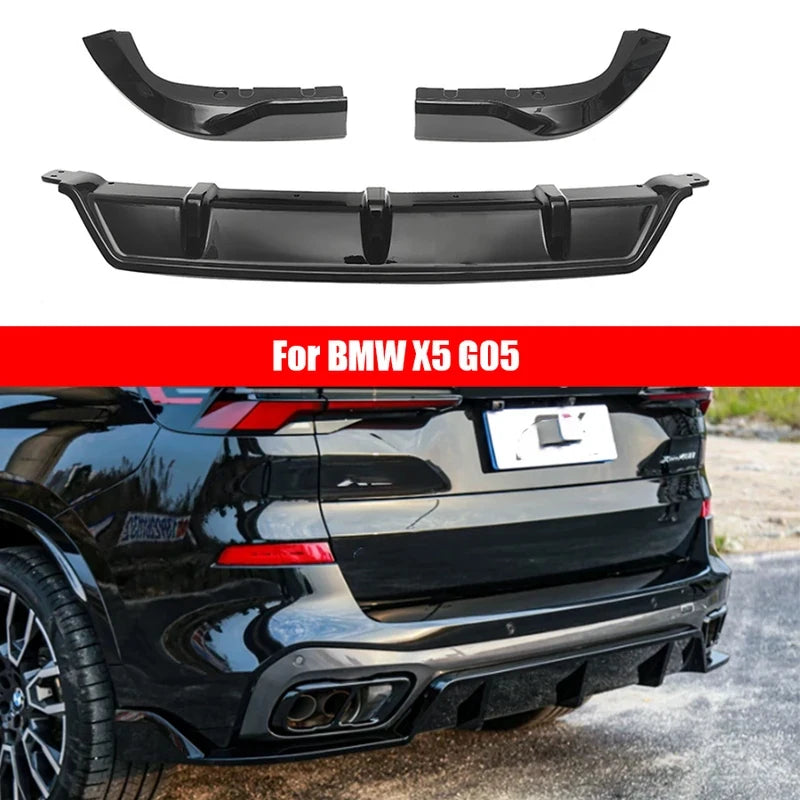 For BMW X5 G05 2018-2025 Bright Black Rear Bumper Diffuser