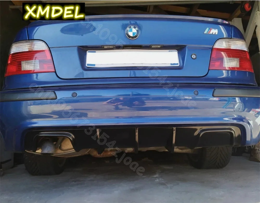 For BMW E39 Diffuser Gloss Black Fake Carbon Fiber Rear M5