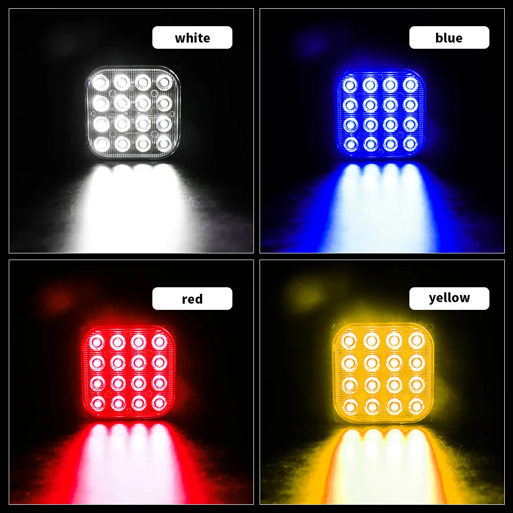 1X Truck 12V 24V 16SMD Strobe Warning Grille Flashing