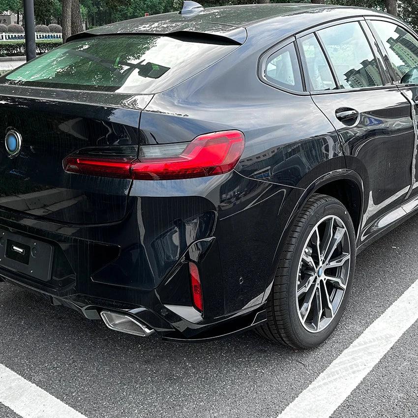 For BMW X4 G02 Lci M Gloss Black Rear Bumper Lip Spoiler Side