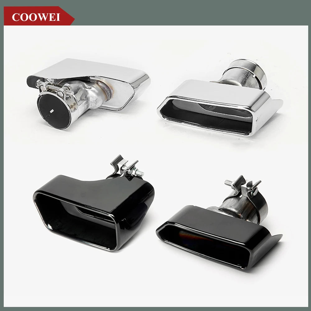 For BMW 5 Series F10 F18 1pair 304 Stainless Steel Square