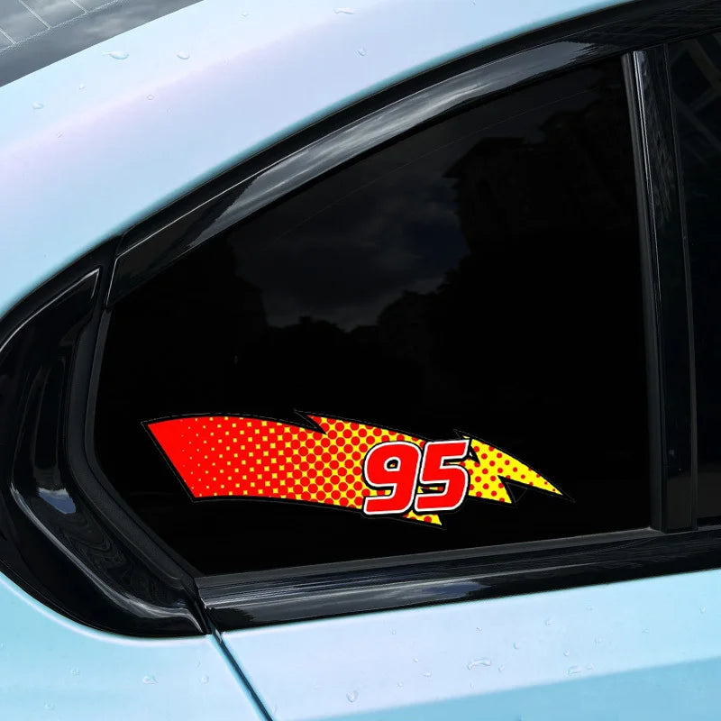 For Racing Auto Window Side Body 1pair Lightning Pattern