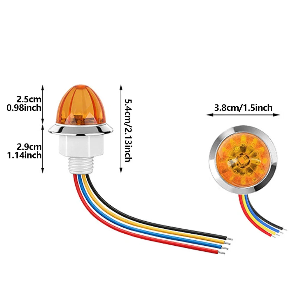 For Trailer Rv 12-24v Warning Indicator 1.25 Truck Side Marker