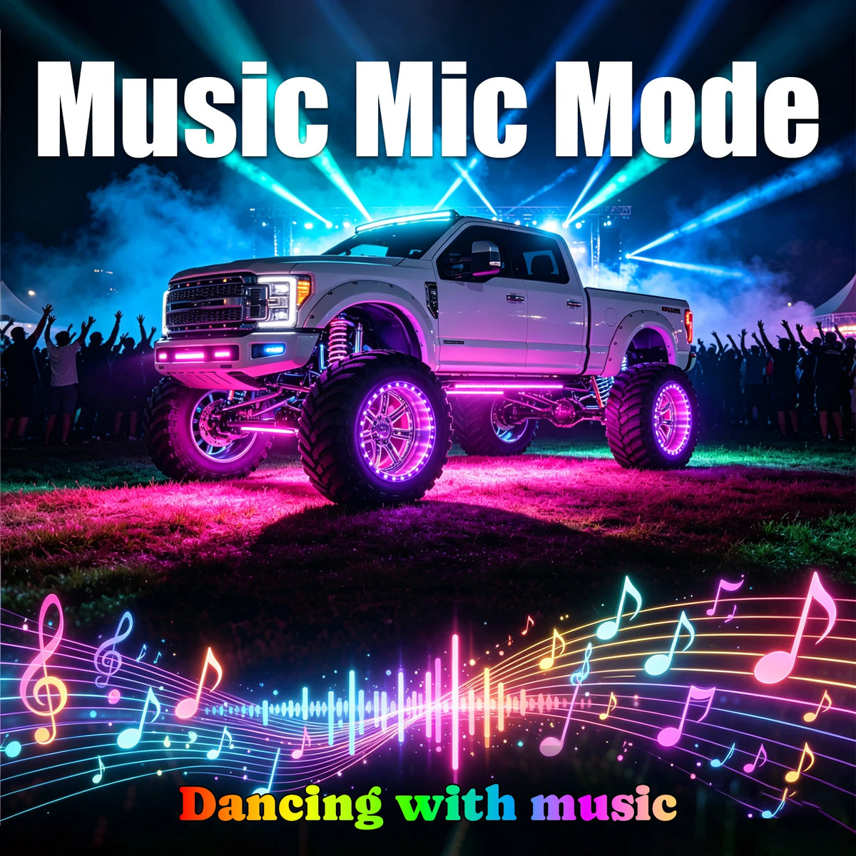 RGB Rock Kit Bluetooth APP Music Sync Flashing Wheel