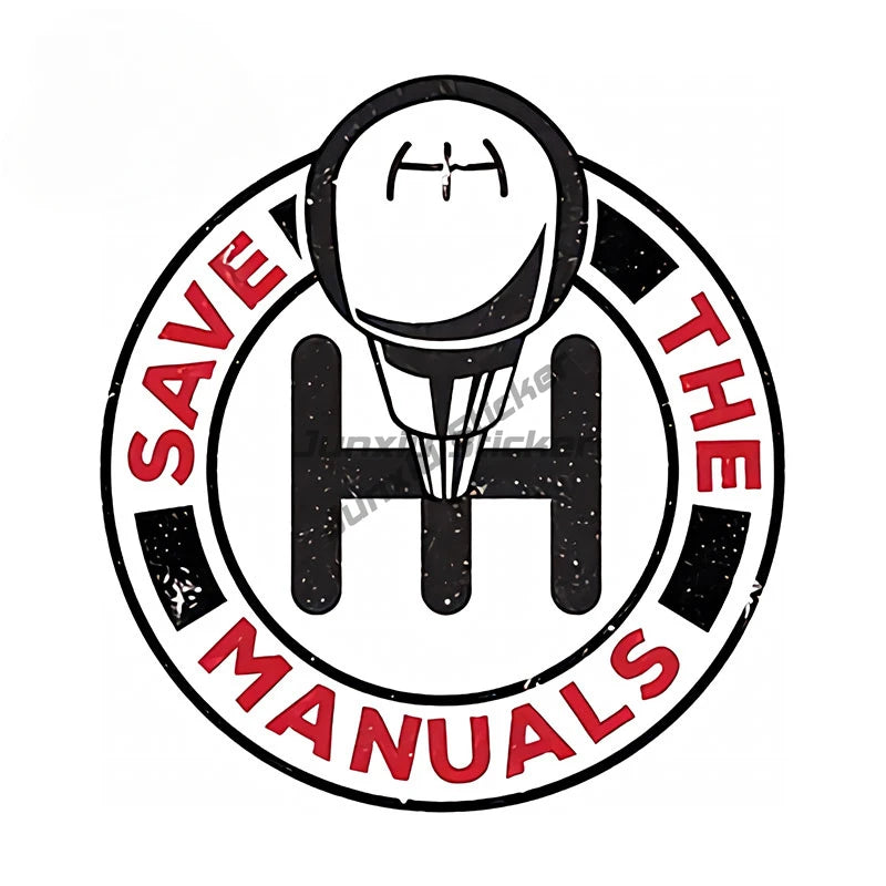 Save Manual Logo Vinyl Stickers Decals Trunk Body Window
