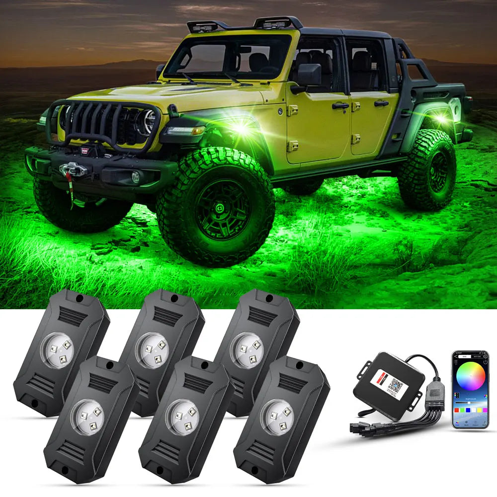 For Offroad Bright RGB Rock APP Control Waterproof IP68 Neon