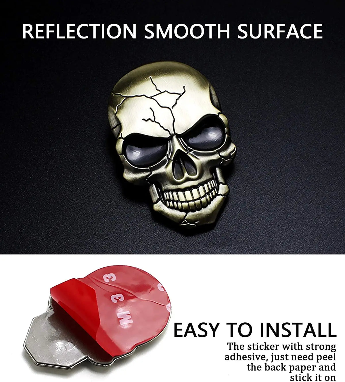 3D Metal Devil Skull Emblem Sticker Chrome Badge Bumper