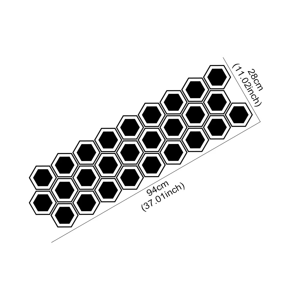 Hexagonal Honeycomb Pattern Vinyl Decal Waterproof Body Side