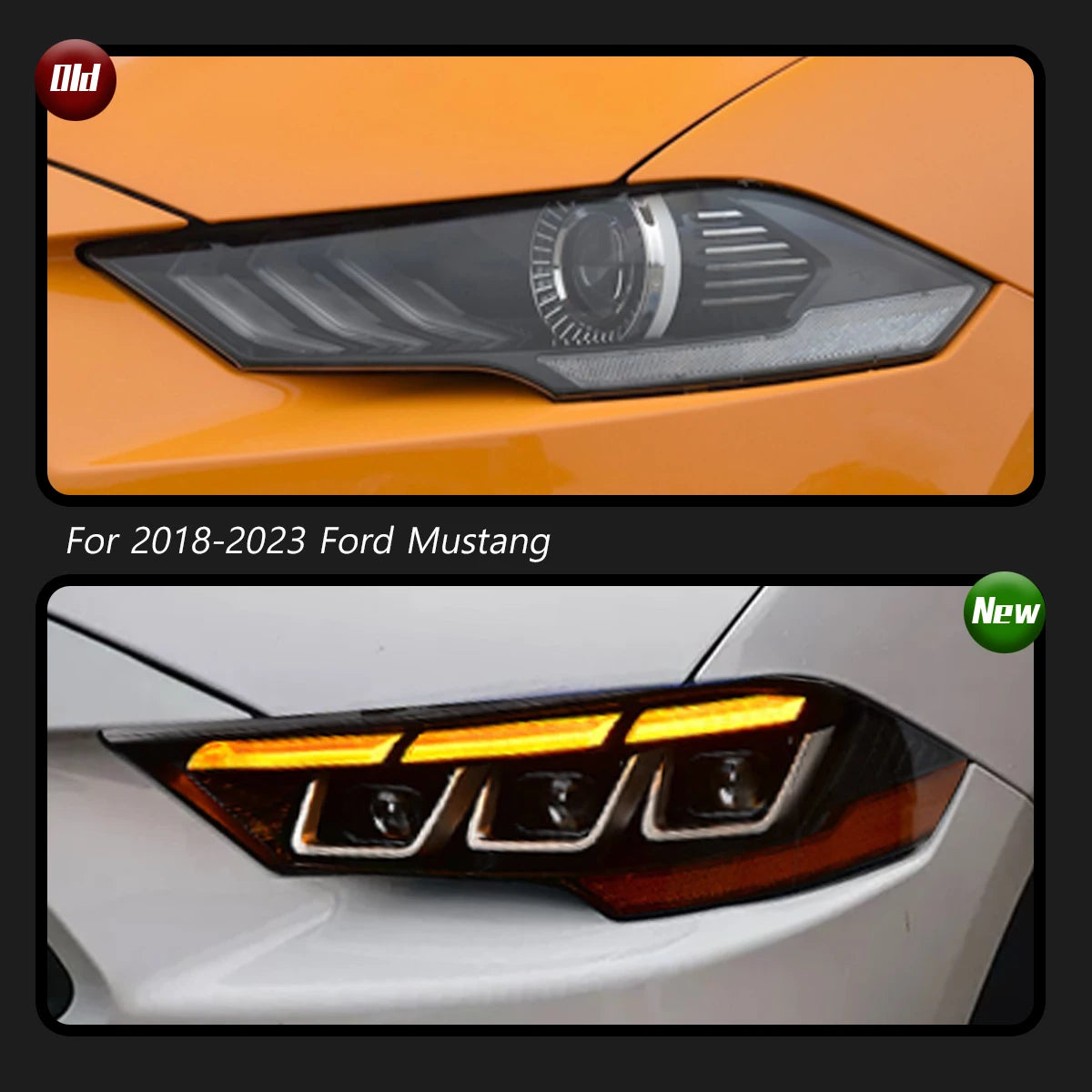 For Ford Mustang Headlights 2018-2023 Upgrade Typy Modified