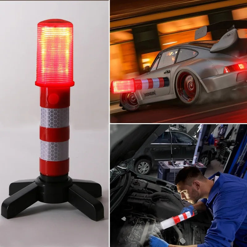 2PCS Warning Magnetic Flashlight Emergency Roadside Flares