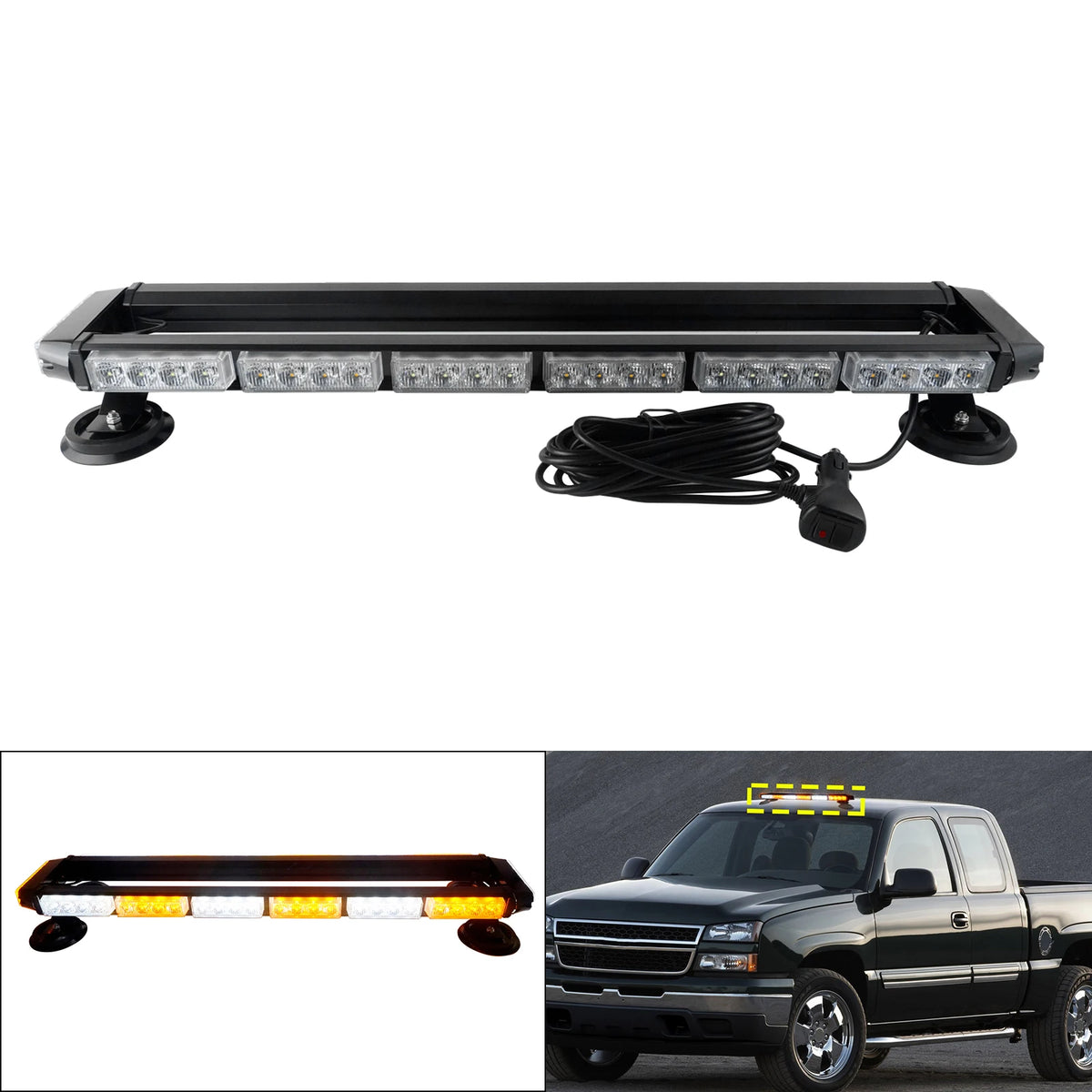 Amber White Warning Strobe Flashing Beacon Hazard Recovery