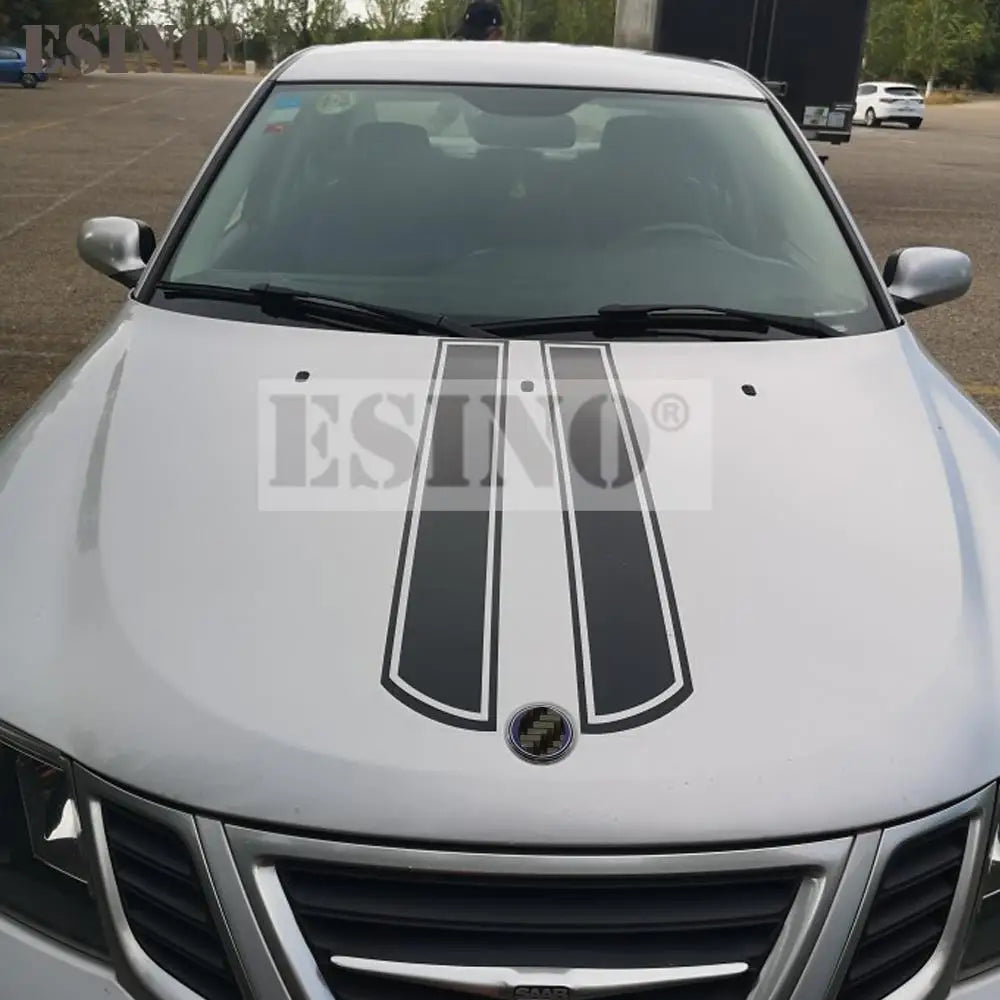 Stripe Hood Covers Vinyl Racing Sports Decal Head Sticker