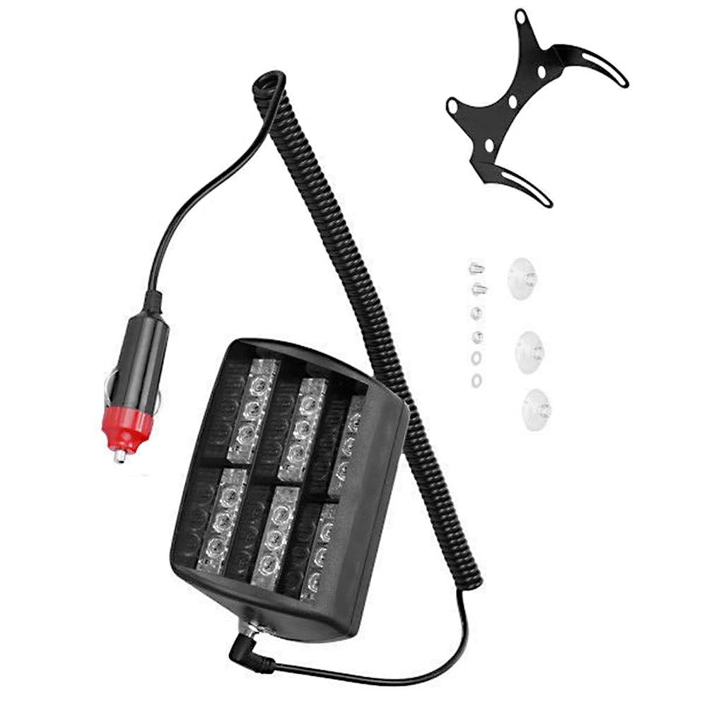 12V Strobe Warning Cigarette Lighter Windshield Dashboard Flash