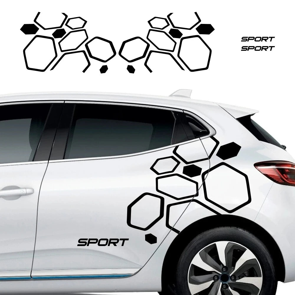 Creative Sport Stripes Body Door Side Sticker for-renault Clio