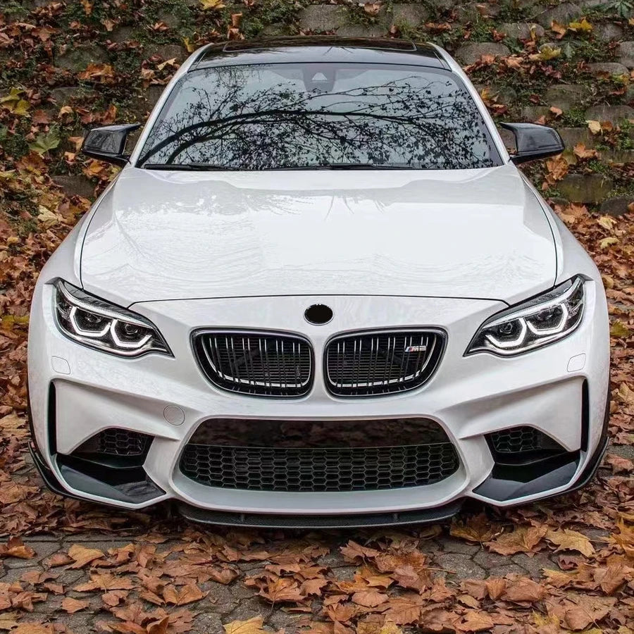 For BMW F87 M2 Competition M2C Front Bumper Lip Real Carbon