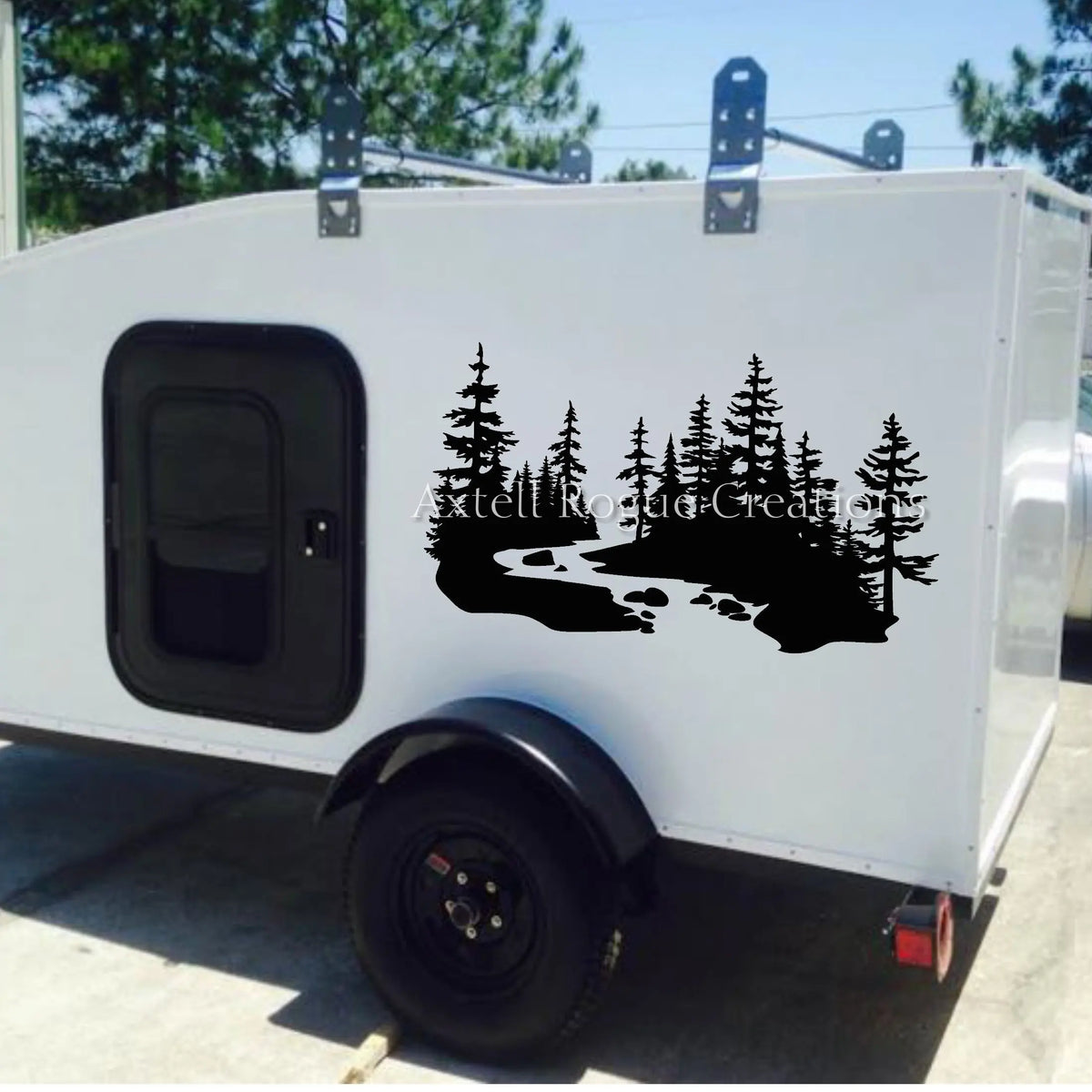 Large Original River Trees Landscape Camper Rv Sticker Decal