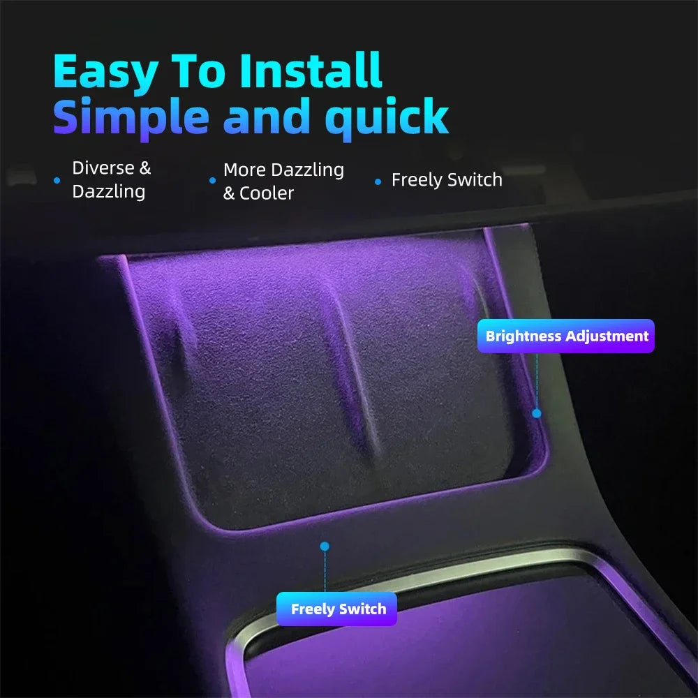 For Tesla Air Vent Ambient Sensor Switch USB Hub RGB Flow