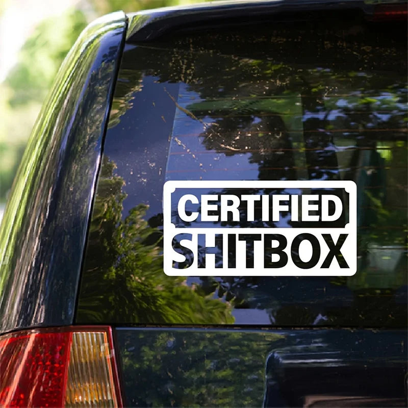 For Old Beater 2-pack Certified Shitbox Vinyl Decal 15x7.5cm
