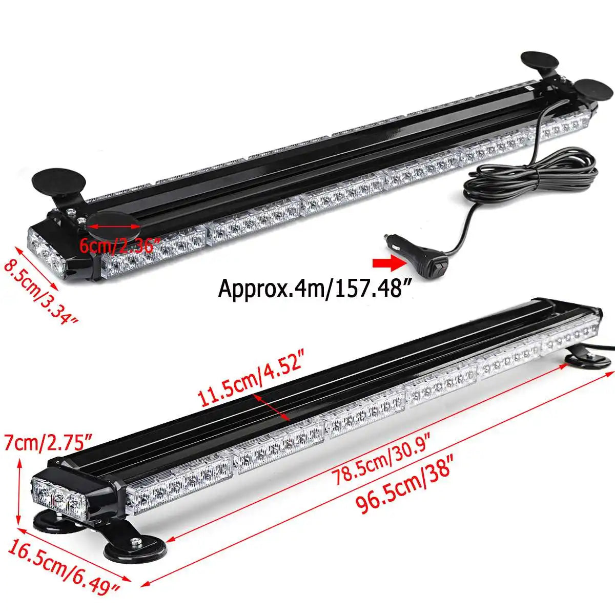 For Vehicles 12V 23inch Double Side Strobe Bar Amber Emergency