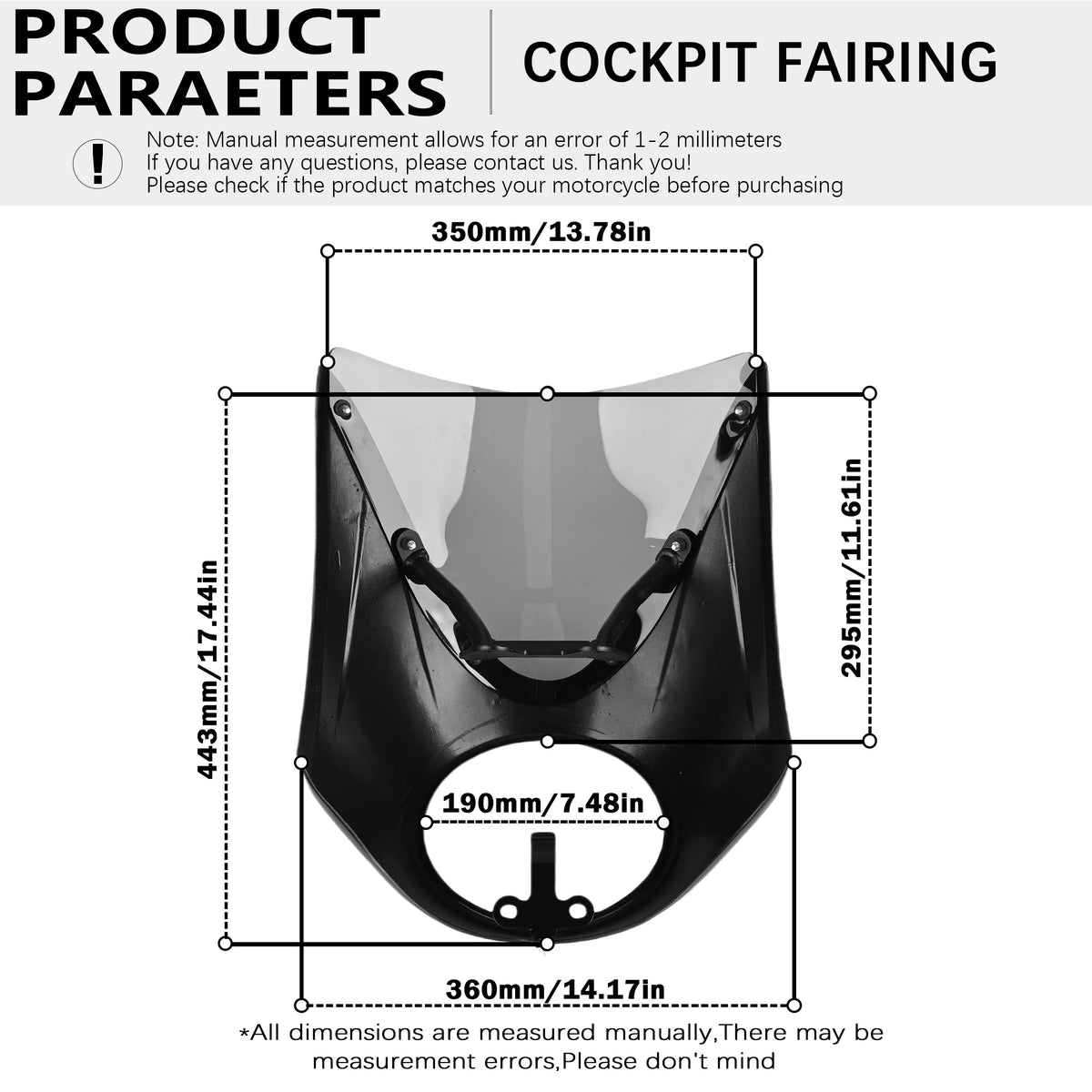 For BMW R18 100 Years R Rock Roll Cockpit Fairing Windshield