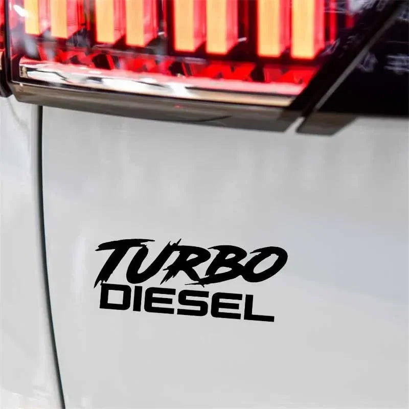 Turbo Diesel Sticker Decal Funny Boosted Vinyl Black Silver