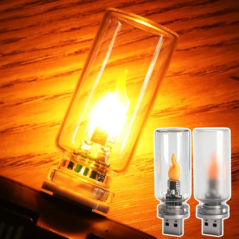 Interior 5V USB Flickering Candle Bulbs Ambient Lighting Night