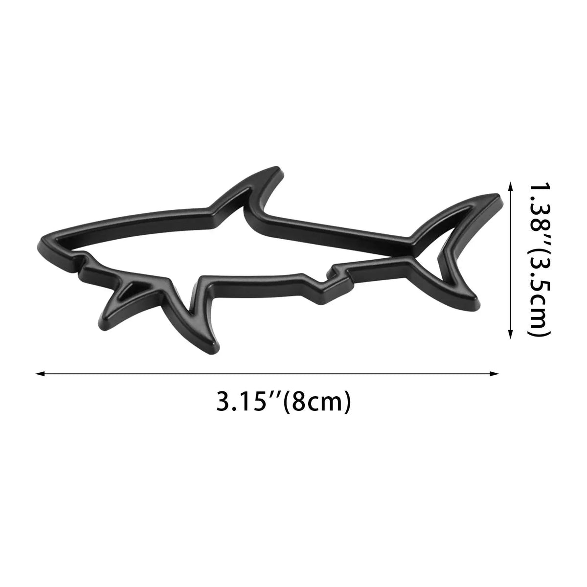 3D Metal Sticker Hollow Shark Emblem Badge Decals Automobiles