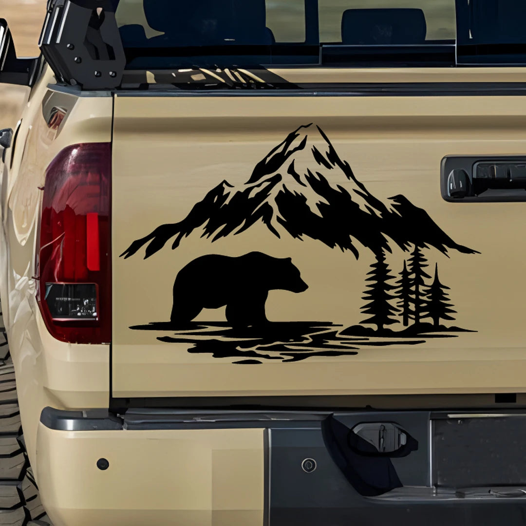 Bear Crossing Forest Adventure Pickup SUV off-road Sticker Window