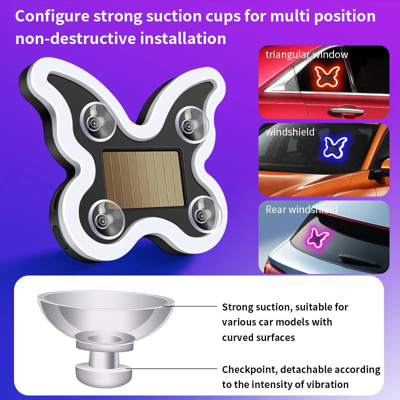 Suitable Solar heart-shaped Butterfly Bottle Triangle Window