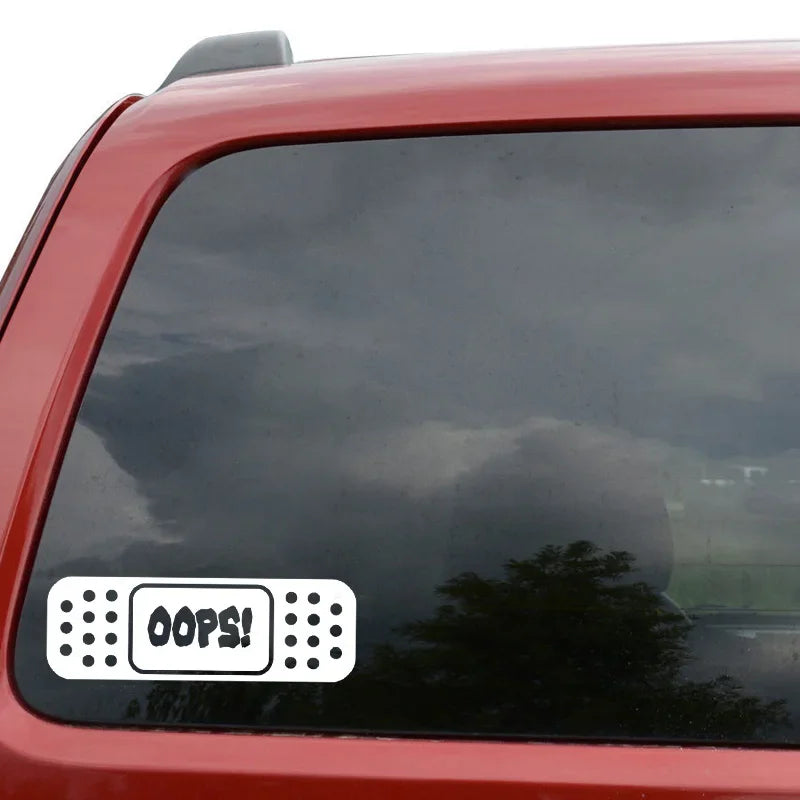 Fun Oops Band Aid Jdm Decal Sticker Black Silver